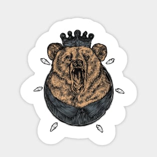 King Bear Stencil Art Sticker